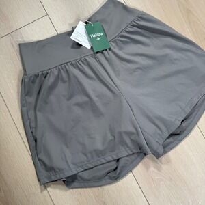 Halara Softlyzero Airy Gray Running Shorts XL Back Pocket Athletic Gym Yoga